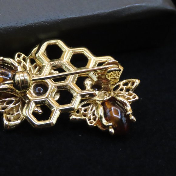 Amber Bumblebee and Honeycomb Pin in 18kt Gold Over Sterling by Ross and Simons - Picture 10 of 16